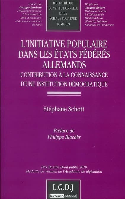 L'initiative populaire dans les États fédérés allemands : contribution à la connaissance d'une institution démocratique