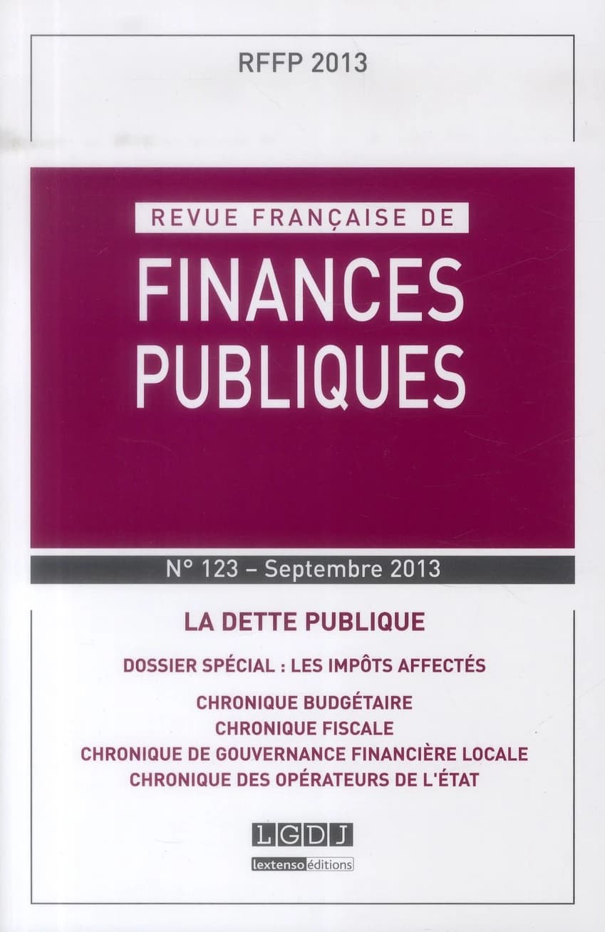 Revue française de finances publiques n.123 : septembre 2013