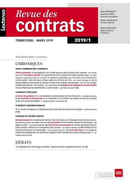 Revue des contrats n.2019