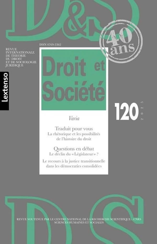 Revue droit et société Tome 120