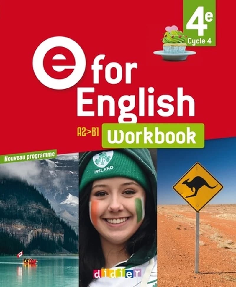 E for english : anglais ; 4e ; cahier (édition 2017)
