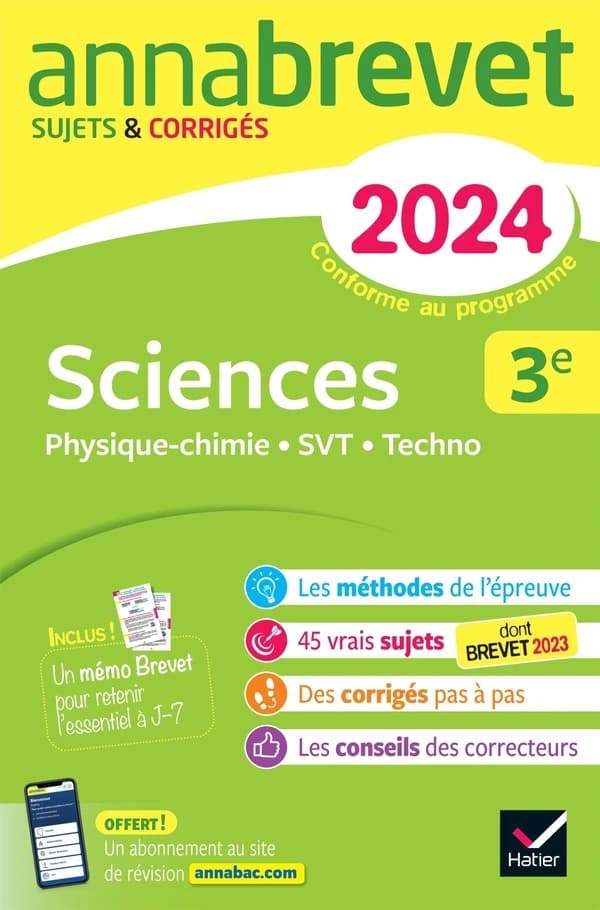Sciences 3e : physique-chimie, SVT, techno