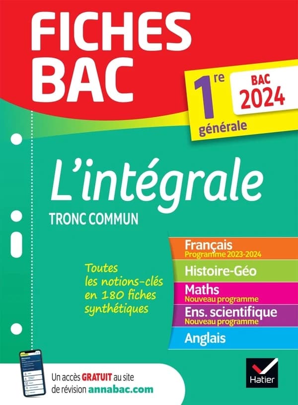 L'intégrale tronc commun, 1re générale : bac 2024