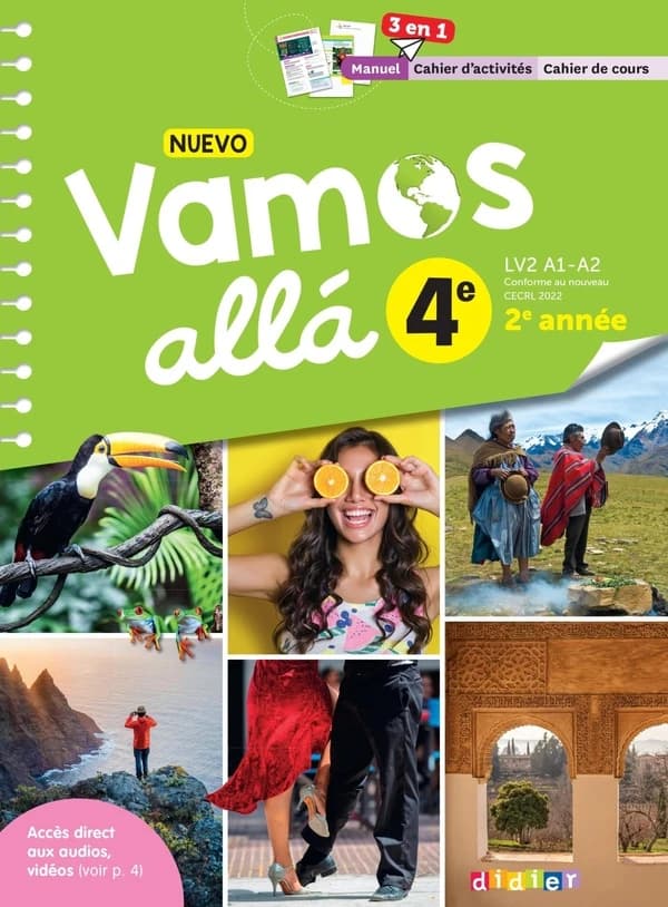 Nuevo vamos allá 4e : LV2 A1-A2 : conforme au nouveau CECRL 2022, 2e année