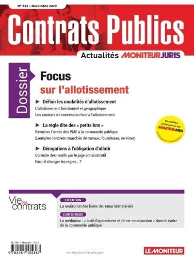 Actualité Commande Contrats Publics n.236 : novembre 2022