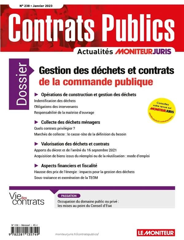 Actualité Commande Contrats Publics n.238 : janvier 2023