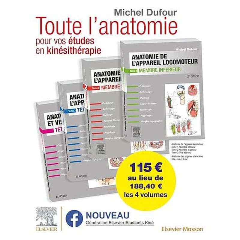 Anatomie de l'appareil locomoteur ; anatomie des organes et des viscères ; pack des 4 tomes