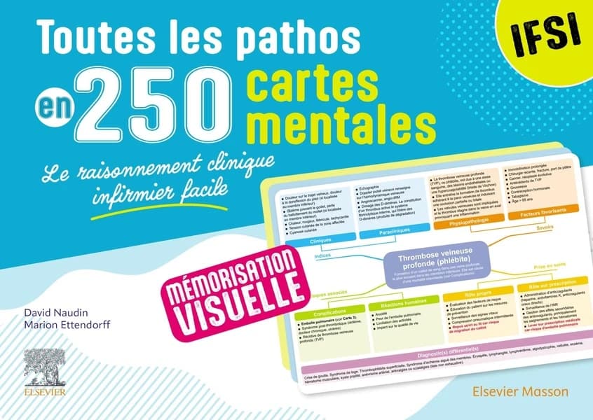 Toutes les pathos en 250 cartes mentales : le raisonnement clinique infirmier facile