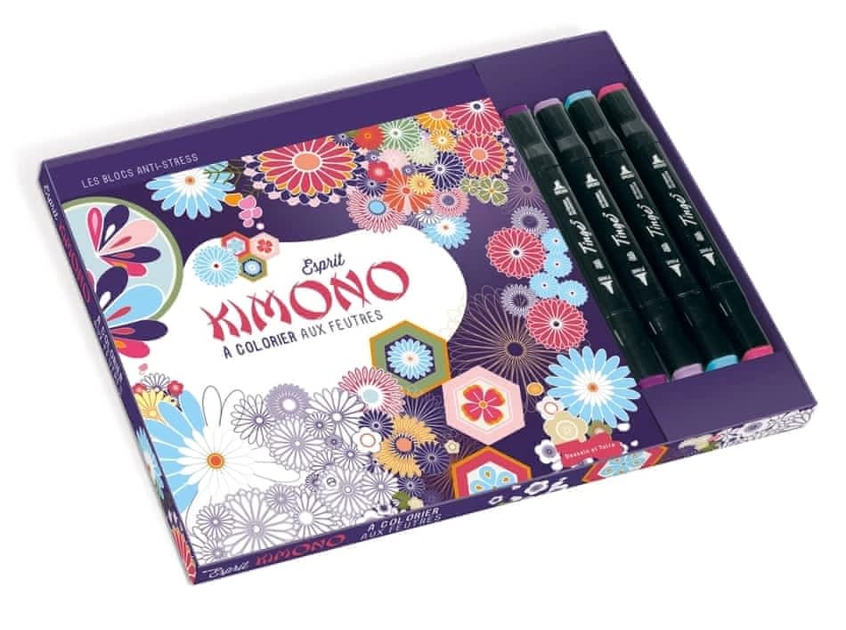 Esprit kimono : à colorier aux feutres : [Album à colorier]