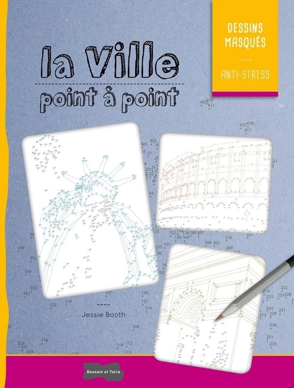 La ville point à point : dessins masqués : [album à colorier]