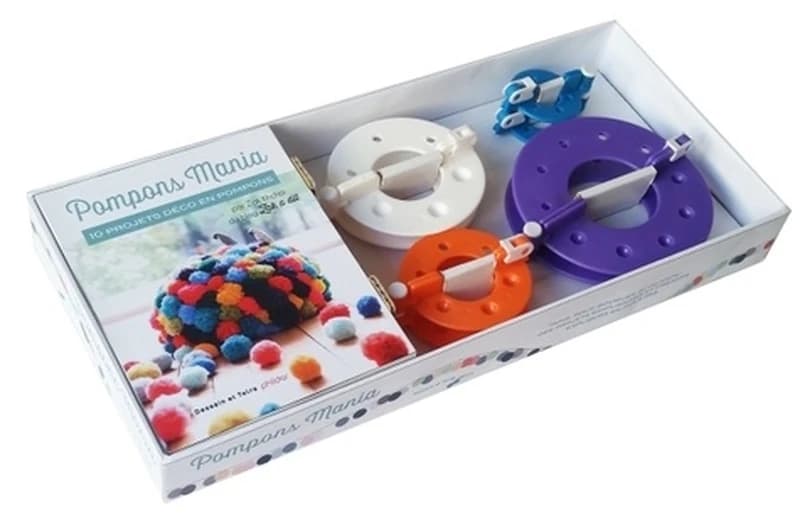 POMPONS MANIA - COFFRET AVEC 1 KIT POMPONS