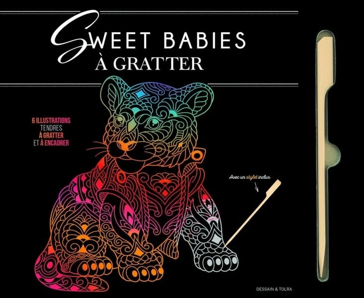 Sweet babies à gratter : 6 illustrations tendres à gratter et à encadrer : [carte à gratter]