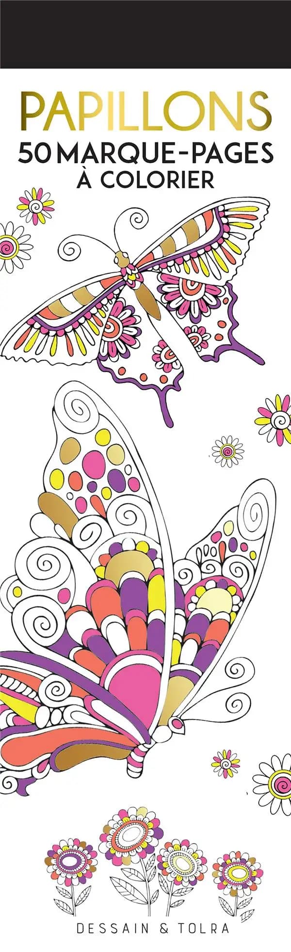 Papillons ; 50 marque-pages à colorier