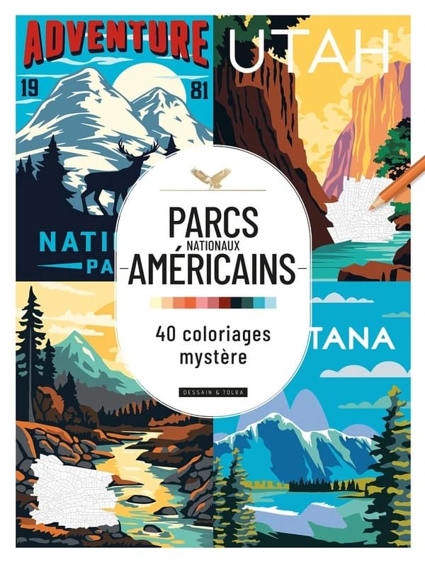 Parcs nationaux américains : 40 Coloriages Mystère