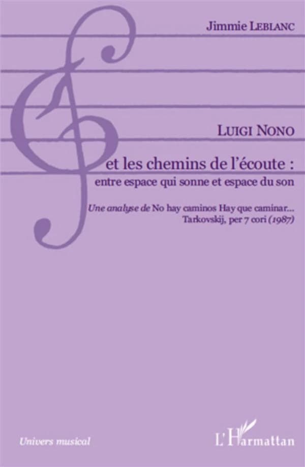 Luigi Nono et les chemins de l'écoute : entre espace qui sonne et espace du son : une analyse de "No hay caminos Hay que caminar, Tarkovskij, per 7 cori" 1987