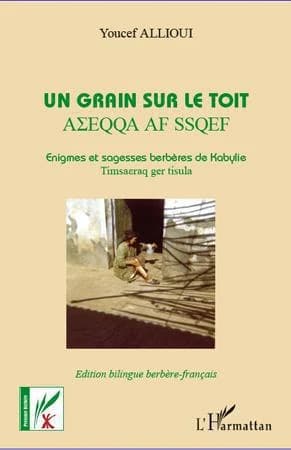 Un grain sur le toit : énigmes et sagesses berbères de Kabylie (Éd. bilingue berbère-français) [recueillies et commentées par] Youcef Allioui : Aεeqqa af ssqef : timsaεraq ger tisula