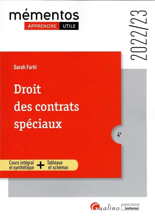 Droit des contrats spéciaux : cours intégral et synthétique + tableaux et schémas (4e [éd.], 2022-23) Sarah Fahri