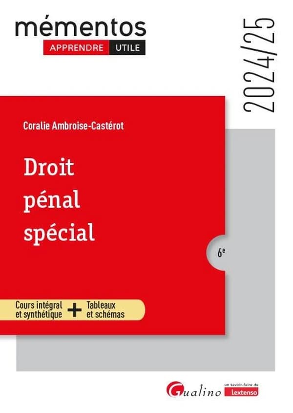 Droit pénal spécial : cours intégral et synthétique + tableaux et schémas (6e [éd.], 2024-25) Coralie Ambroise-Castérot