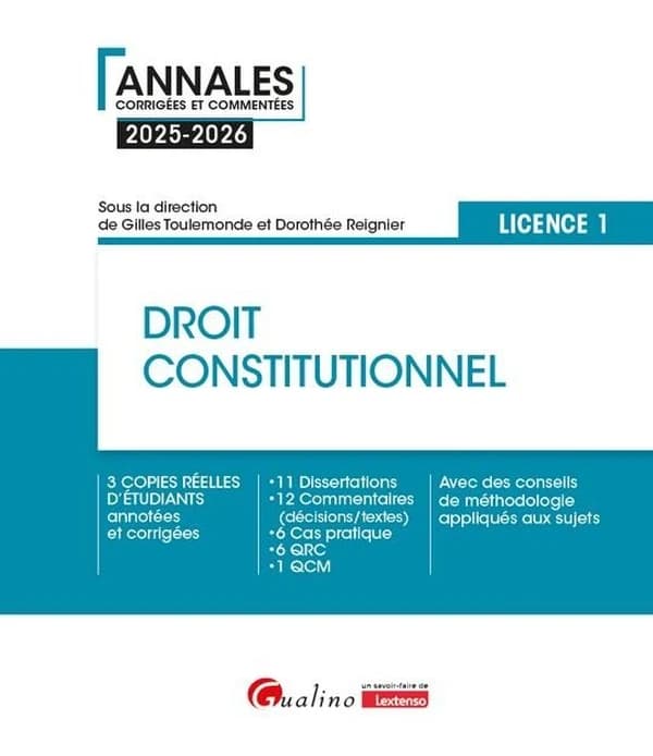 Droit constitutionnel : licence 1 : l'État, la souveraineté et la démocratie, la Constitution...
