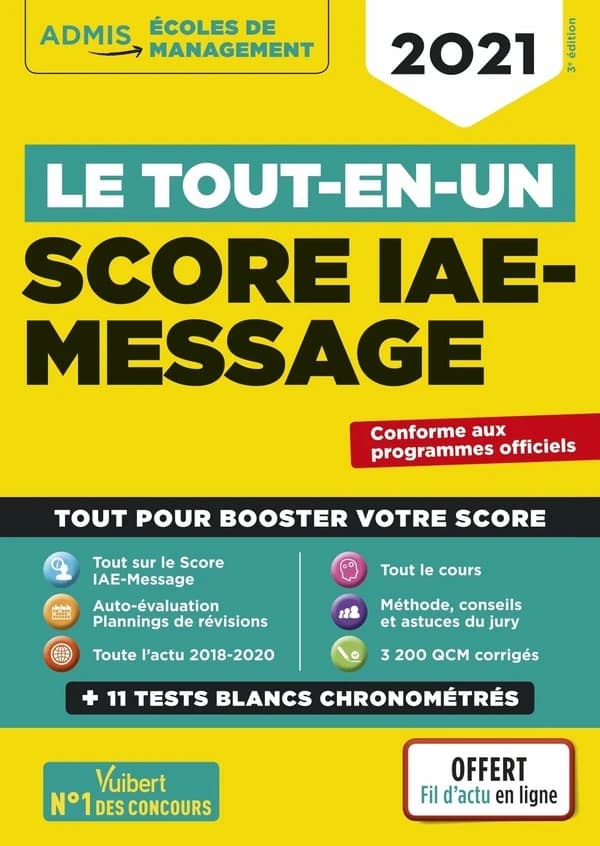 Score IAE-Message : le tout-en-un (3e éd., 2021) Julie Camoin,... Dominique Dumas,... Mandi Gueguen,... [et al.]