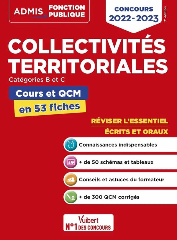Collectivités territoriales : catégories B et C, cours et QCM en 53 fiches