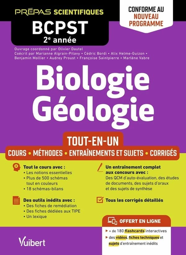 Biologie, géologie : tout-en-un : cours, méthodes, entraînements et sujets, corrigés