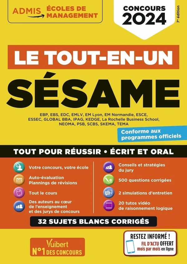 SÉSAME : le tout-en-un : concours 2024 (7e éd.) ouvrage coordonné par Sophie Mattern ; [avec les contributions de] Anne-Marie Bonnerot,... Marie-Laure Boursat,... René Guimet,... [et al.]