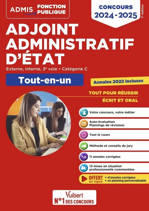 Adjoint administratif d'État : externe, interne, 3e voie, catégorie C : concours 2023-2024 : tout-en-un (7e éd.) Stéphanie Herbaut, Bernadette Lavaud,... Pierre-Brice Lebrun,... [et al.]