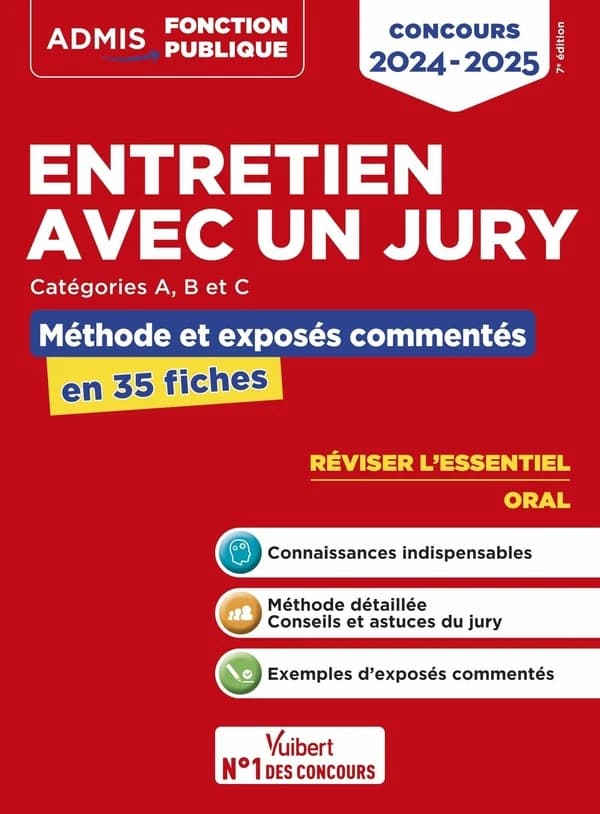 Entretien avec un jury : catégories A, B et C : méthode et exposés commentés en 35 fiches (7e éd.) Olivier Bellégo,...