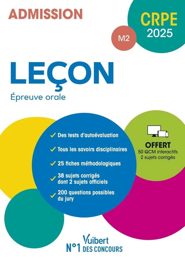 Leçon : épreuve orale : CRPE 2025, admission, M2