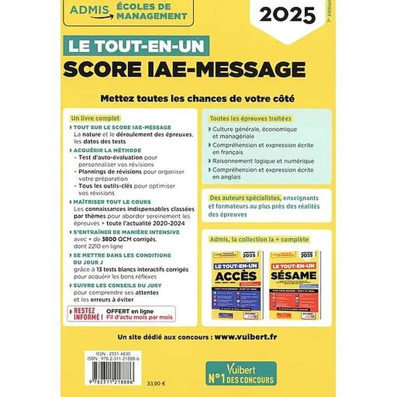 Score IAE-Message : le tout-en-un (7e éd., 2025) Julie Camoin,... Dominique Dumas,... Mandi Gueguen,... [et al.]