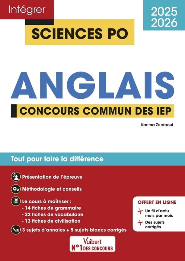 Anglais : concours commun des IEP : 2025-2026