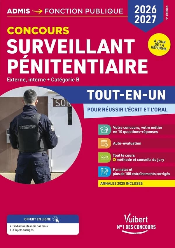 Concours surveillant pénitentiaire : externe, interne, catégorie B