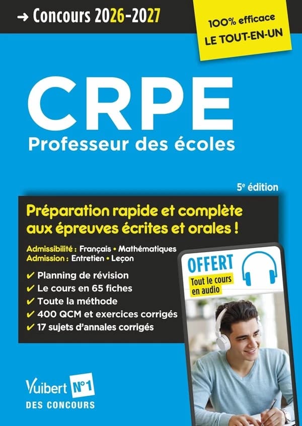 CRPE, professeur des écoles (5e éd.) ouvrage dirigé par Marc Loison,... ; coordonné par Isabelle Pasquier,... ; [rédigé par] Jean-Robert Delplace,... Danièle Dubois,... Haimo Groenen,... ; en collaboration avec Florence Macke,...