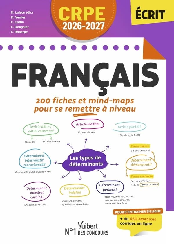 Français : CRPE 2026-2027 : écrit : 200 fiches et mind-maps pour se remettre à niveau