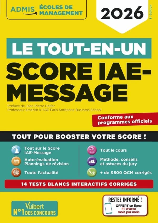 Score IAE-Message : le tout-en-un (8e éd., 2026) Julie Camoin,... Dominique Dumas,... Mandi Gueguen,... [et al.]