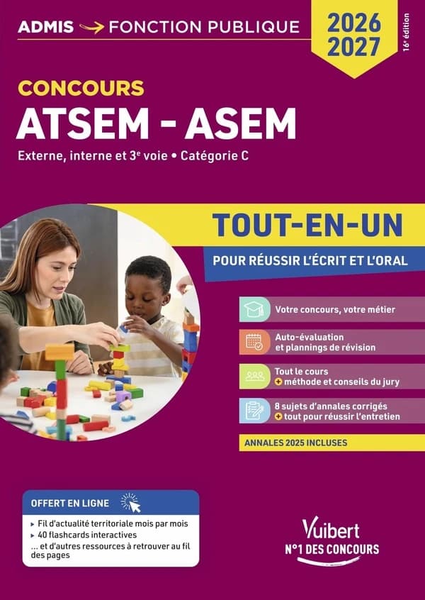 ATSEM-ASEM : externe, interne et 3e voie, catégorie C, tout-en-un (16e édition)