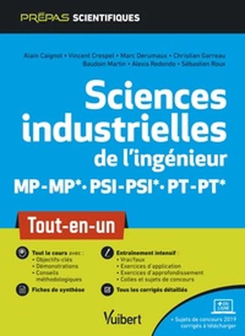Sciences industrielles de l'ingénieur : MP-MP*, PSI-PSI*, PT-PT* : tout-en-un
