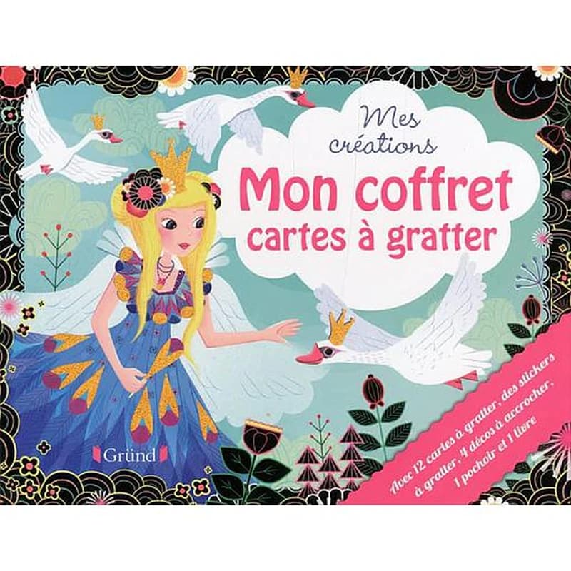 Mon coffret cartes à gratter - Avec 12 cartes à gratter, des stickers à gratter, 4 décos à accrocher, 1 pochoir et 1 livre