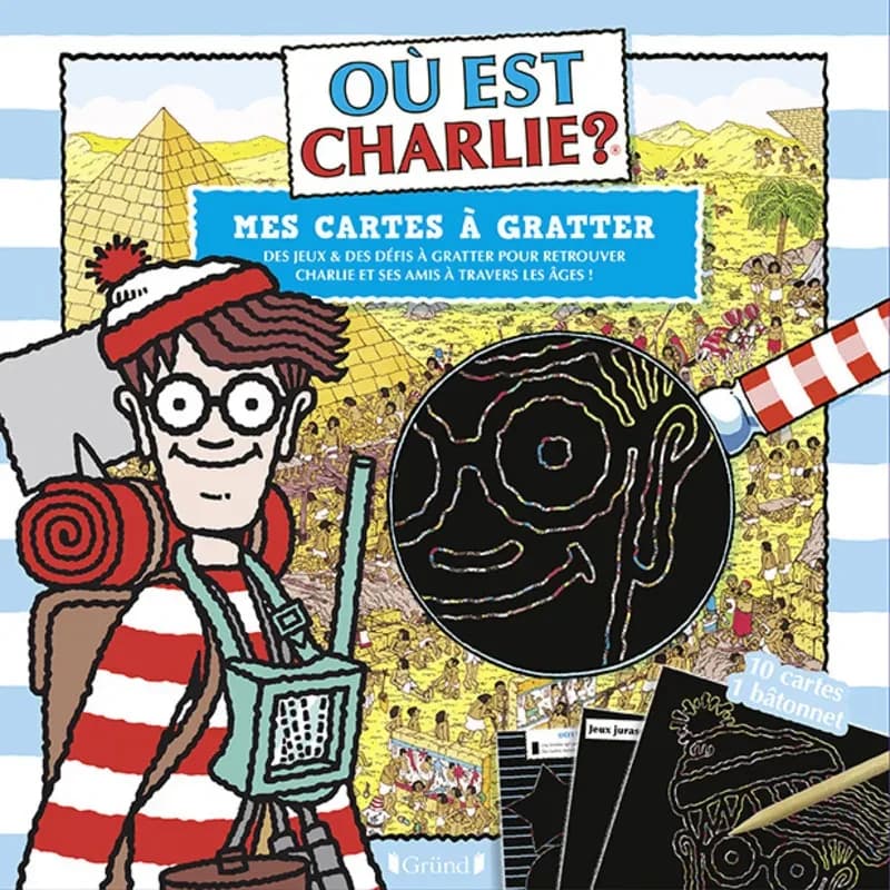 Où est Charlie? : 10 cartes à gratter pour jouer avec Charlie : [Album à colorier]