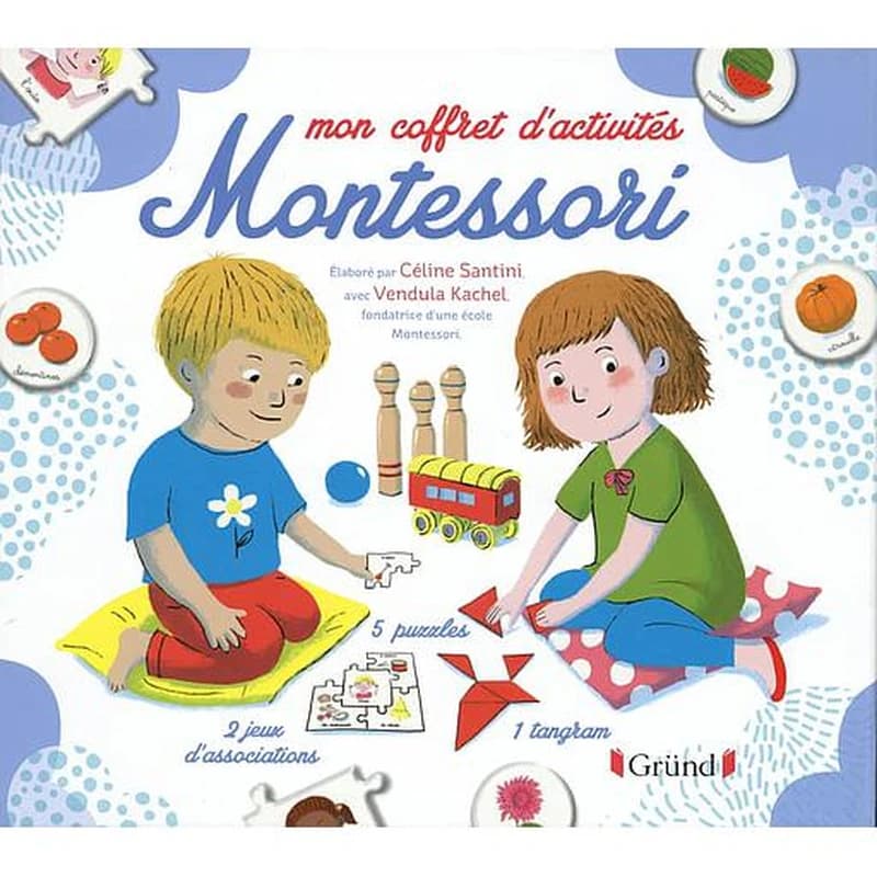 Mon coffret d'activités Montessori : 5 puzzles, 2 jeux d'associations, 1 tangram