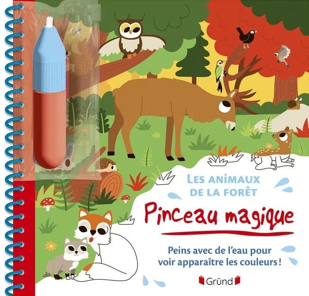 Pinceau magique : les animaux de la forêt : peins avec de l'eau pour faire apparaitre les couleurs: : [Album à colorier]