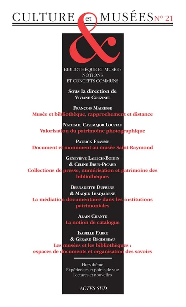Bibliothèque et musée : notions et concepts communs