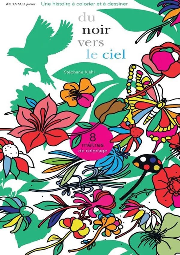 Du noir vers le ciel : Une histoire à colorier et à dessiner : [Album à colorier]