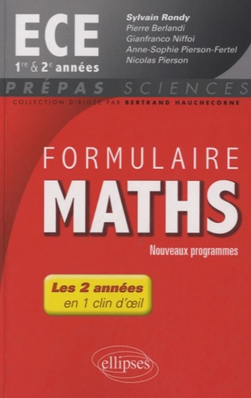 Formulaire maths : ECE, 1re et 2e années