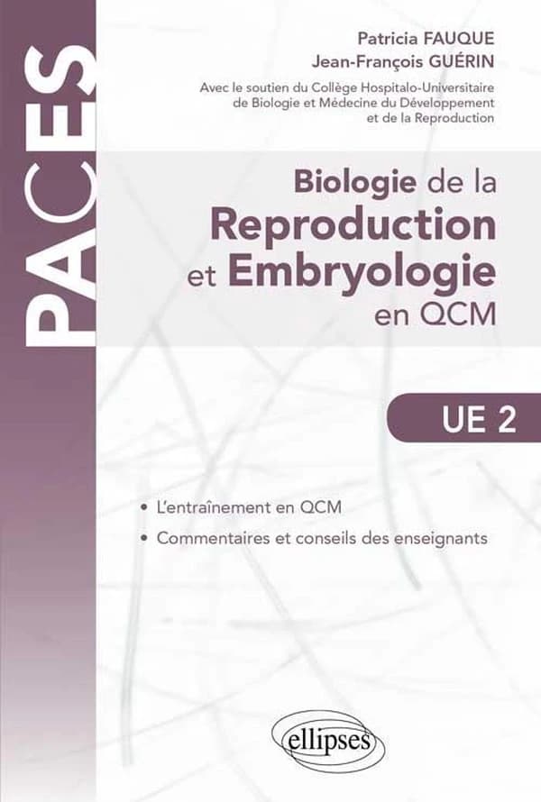 Ue2 ; biologie de la reproduction ; embryologie en qcm