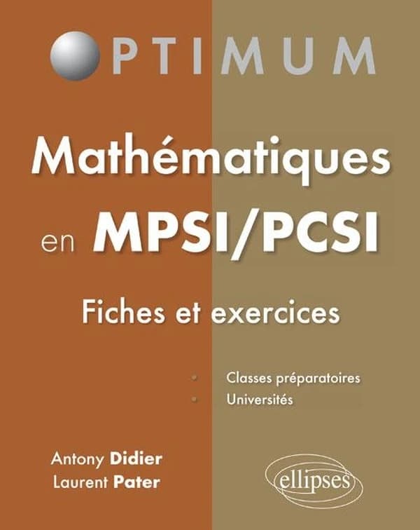 Mathématiques en MPSI, PCSI : fiches et exercices