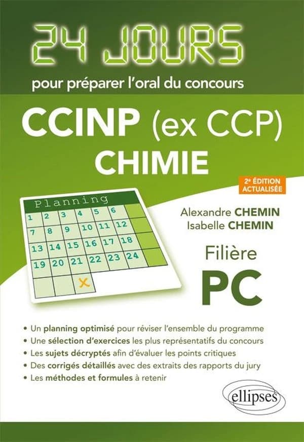 CCINP (ex CCP) chimie : filière PC (2e éd. actualisée) Alexandre Chemin,... Isabelle Chemin,...
