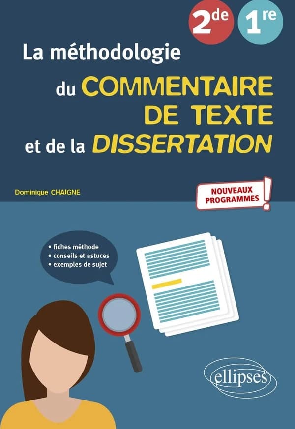 La méthodologie du commentaire de texte et de la dissertation : français ; 2de, 1re ; nouveaux programmes