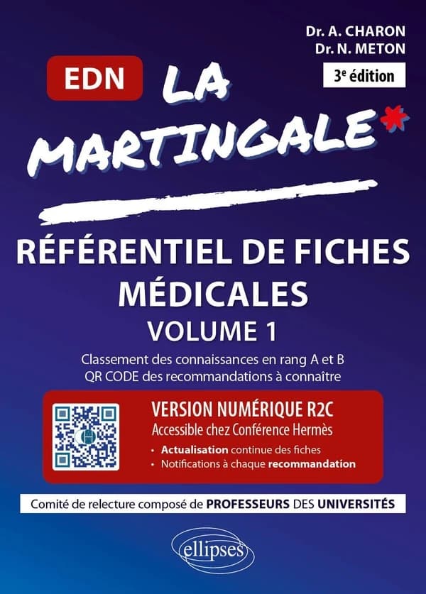 Référentiel de fiches médicales pour l'EDN. Volume 1, Cardiologie, pneumologie, ophtalmologie, oto-rhino-laryngologie & chirurgie maxillo-faciale, rhumatologie & orthopédie, endocrinologie-diabétologie-nutrition, hépato-gastro-entérologie, maladies infect